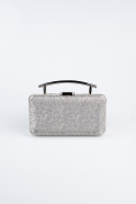 Abendtasche Gemustert Platin SH857
