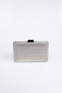Abendtasche Gemustert Platin SH859