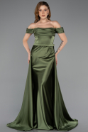 Abendkleid Lang Satin Khaki ABU5507