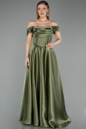 Abendkleid Lang Satin Khaki ABU5530