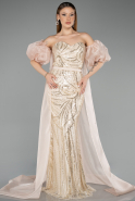 Abendkleid Lang Beige ABU5537