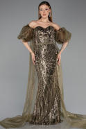 Abendkleid Lang Khaki ABU5537