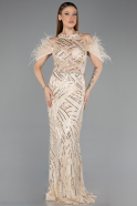 Abendkleid Lang Beige ABU5538