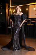 Abendkleid Lang Schwarz ABU5537