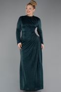 Hijab-Kleid İn Übergröße Lang Smaragdgrün ABU5502