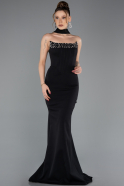 Abendkleid im Meerjungfrau-Stil Lang Schwarz ABU5566