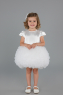 Abendkleid für Kinder Kurz Weiß ABK2502