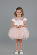 Abendkleid für Kinder Kurz Puder ABK2502