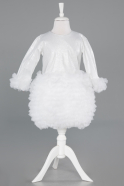 Abendkleid für Kinder Kurz Weiß ABK2503