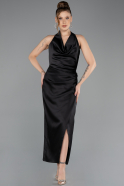 Partykleid Midi Satin Schwarz ABK2506