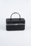 Kästchen-Tasche Laserschnitt Schwarz KC149