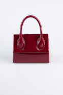 Abendtasche Lackleder Weinrot KC165