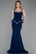 Abendkleid im Meerjungfrau-Stil Lang Marineblau ABU5597