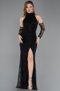 Abendkleid im Meerjungfrau-Stil Lang Spitze Schwarz ABU5598