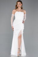 Standesamtkleid Lang Spitze Weiß ABU5603