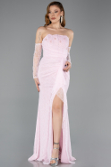 Standesamtkleid Lang Spitze Puder ABU5603