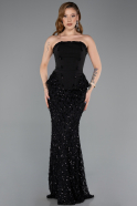 Abendkleid im Meerjungfrau-Stil Lang Spitze Schwarz ABU5612