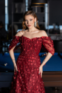 Abendkleid Lang Weinrot ABU5611