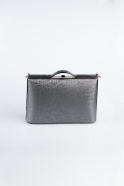 Abendtasche Gemustertes Leder Platin KC126