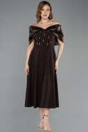Abendkleid Midi Braun ABK2523