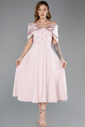 Abendkleid Midi Puder ABK2523