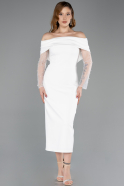 Partykleid Midi Weiß ABK2522
