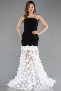 Abendkleid Lang Schwarz-Weiß ABU5635