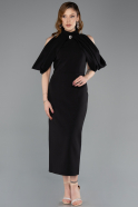 Abendkleid Midi Schwarz ABK2517