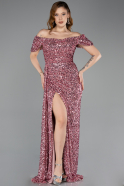 Puder Abendkleid Schuppig Lang ABU4843