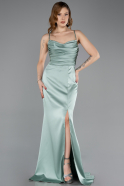 Abschlusskleid Lang Satin Türkis ABU5646