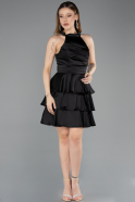 Partykleid Kurz Satin Schwarz ABK2528