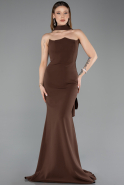 Abendkleid im Meerjungfrau-Stil Lang Braun ABU5627
