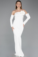 Abendkleid Lang Weiß ABU5629