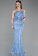 Abendkleid Lang File Indigo ABU5636