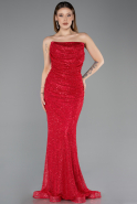 Abendkleid Lang File Rot ABU5636