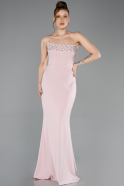 Abendkleid im Meerjungfrau-Stil Lang Puder ABU5680