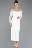 Partykleid Midi Weiß ABK2533
