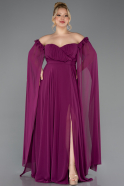 Pflaume Kleider İn Großen Größen Chiffon Lang ABU3464