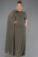 Khaki Abendgarderobe İn Großen Größen Chiffon Lang ABU5419