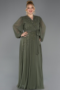 Khaki Abendgarderobe İn Großen Größen Chiffon Lang ABU3075
