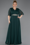 Abendgarderobe in Großen Größen Lang Chiffon Smaragdgrün ABU5613