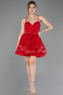 Abendkleid Kurz Rot ABK2435