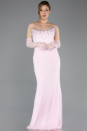 Abendkleid Lang Spitze Puder ABU5717