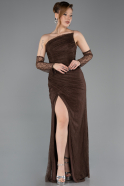 Abendkleid Lang Spitze Braun ABU5700