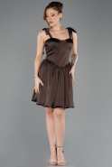 Abschlusskleid Kurz Satin Braun ABK2536