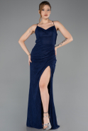 Abschlusskleid Lang Spitze Marineblau ABU5719