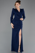 Abendkleid Lang Spitze Marineblau ABU5720