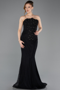 Abendkleid Lang Spitze Schwarz ABU6207