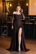 Braun Standesamtkleid Chiffon Lang ABU5602