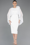 Partykleid Midi Weiß ABK2382